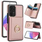 For Samsung Galaxy A53 4G/5G RFID Anti-theft Card Ring Holder Phone Case(Rose Gold) - 1