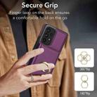 For Samsung Galaxy A53 4G/5G RFID Anti-theft Card Ring Holder Phone Case(Dark Purple) - 3