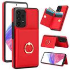 For Samsung Galaxy A73 4G/5G RFID Anti-theft Card Ring Holder Phone Case(Red) - 1