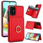 For Samsung Galaxy A51 4G RFID Anti-theft Card Ring Holder Phone Case(Red) - 1