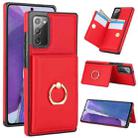 For Samsung Galaxy Note20 RFID Anti-theft Card Ring Holder Phone Case(Red) - 1