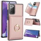 For Samsung Galaxy Note20 RFID Anti-theft Card Ring Holder Phone Case(Rose Gold) - 1