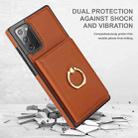 For Samsung Galaxy Note20 RFID Anti-theft Card Ring Holder Phone Case(Brown) - 2