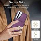 For Samsung Galaxy S21 FE 5G RFID Anti-theft Card Ring Holder Phone Case(Dark Purple) - 3