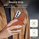 For Samsung Galaxy S21 FE 5G RFID Anti-theft Card Ring Holder Phone Case(Brown) - 3