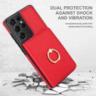 For Samsung Galaxy S21 Ultra 5G RFID Anti-theft Card Ring Holder Phone Case(Red) - 2