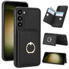 For Samsung Galaxy S22 5G RFID Anti-theft Card Ring Holder Phone Case(Black) - 1