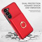 For Samsung Galaxy S22 5G RFID Anti-theft Card Ring Holder Phone Case(Red) - 2