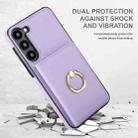 For Samsung Galaxy S22 5G RFID Anti-theft Card Ring Holder Phone Case(Purple) - 2