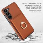 For Samsung Galaxy S22 5G RFID Anti-theft Card Ring Holder Phone Case(Brown) - 2