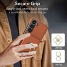 For Samsung Galaxy S22 5G RFID Anti-theft Card Ring Holder Phone Case(Brown) - 3