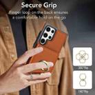 For Samsung Galaxy S22 Ultra 5G RFID Anti-theft Card Ring Holder Phone Case(Brown) - 3