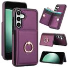 For Samsung Galaxy S23 FE 5G RFID Anti-theft Card Ring Holder Phone Case(Dark Purple) - 1