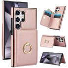 For Samsung Galaxy S24 Ultra 5G RFID Anti-theft Card Ring Holder Phone Case(Rose Gold) - 1