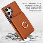 For Samsung Galaxy S24 Ultra 5G RFID Anti-theft Card Ring Holder Phone Case(Brown) - 2