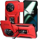 For OnePlus 11 5G Sliding Camshield Holder Phone Case(Red) - 1