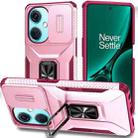 For OnePlus Nord CE3 5G Sliding Camshield Holder Phone Case(Pink + Rose Red) - 1