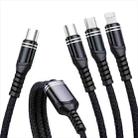 6A 66W 3 in 1 USB-C/Type-C to 8 Pin+Micro USB+USB-C/Type-C Fast Charging Braided Data Cable(Black) - 1