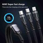 6A 66W 3 in 1 USB-C/Type-C to 8 Pin+Micro USB+USB-C/Type-C Fast Charging Braided Data Cable(Black) - 2