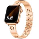 For Apple Watch SE 2023 44mm Cross Bracelet Stainless Steel Watch Band(Rose Gold) - 1