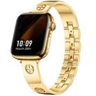 For Apple Watch SE 2023 40mm Cross Bracelet Stainless Steel Watch Band(Gold) - 1