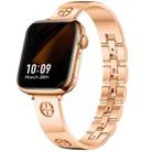 For Apple Watch Ultra 49mm Cross Bracelet Stainless Steel Watch Band(Rose Gold) - 1