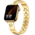 For Apple Watch Series 3 42mm Cross Bracelet Stainless Steel Watch Band(Gold) - 1