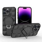 For iPhone 15 Pro Max Airbag TPU + PC Shockproof Phone Case with Holder(Black) - 1