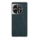 For OnePlus 11 Silver Edge Cross Texture PU Leather Phone Case(Dark Green) - 1