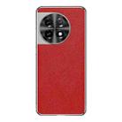 For OnePlus 11 Silver Edge Cross Texture PU Leather Phone Case(Red) - 1
