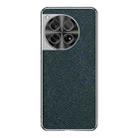 For OnePlus 12 Silver Edge Cross Texture PU Leather Phone Case(Dark Green) - 1