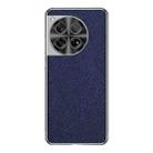 For OnePlus 12 Silver Edge Cross Texture PU Leather Phone Case(Sapphire Blue) - 1