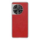 For OnePlus 12 Silver Edge Cross Texture PU Leather Phone Case(Red) - 1