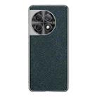 For OnePlus Ace 2 Pro Silver Edge Cross Texture PU Leather Phone Case(Dark Green) - 1