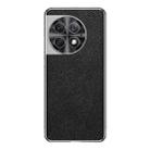 For OnePlus Ace 2 Pro Silver Edge Cross Texture PU Leather Phone Case(Black) - 1