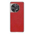 For OnePlus Ace 2 Pro Silver Edge Cross Texture PU Leather Phone Case(Red) - 1