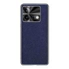 For vivo iQOO Neo8 Pro Silver Edge Cross Texture PU Leather Phone Case(Sapphire Blue) - 1