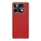 For vivo iQOO Neo8 Pro Silver Edge Cross Texture PU Leather Phone Case(Red) - 1