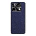For vivo iQOO Neo8 Silver Edge Cross Texture PU Leather Phone Case(Sapphire Blue) - 1