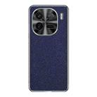 For vivo iQOO 12 Pro Silver Edge Cross Texture PU Leather Phone Case(Sapphire Blue) - 1