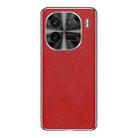 For vivo iQOO 12 Pro Silver Edge Cross Texture PU Leather Phone Case(Red) - 1