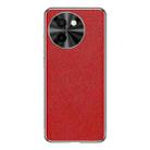 For vivo Y200t Silver Edge Cross Texture PU Leather Phone Case(Red) - 1