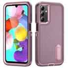 For Samsung Galaxy A15 Rugged PC + Silicone Phone Case with Holder(Purple+Pink) - 1