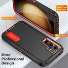 For Samsung Galaxy S23 FE 5G Rugged PC + Silicone Phone Case with Holder(Black+Orange) - 3