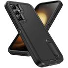 For Samsung Galaxy S23 FE 5G Rugged PC + Silicone Phone Case with Holder(Black) - 2