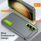 For Samsung Galaxy S23 FE 5G Rugged PC + Silicone Phone Case with Holder(Grey+Fresh Green) - 3