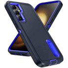 For Samsung Galaxy S23 FE 5G Rugged PC + Silicone Phone Case with Holder(Dark Blue+Royal Blue) - 2