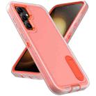 For Samsung Galaxy S23 FE 5G Rugged PC + Silicone Phone Case with Holder(Transparent+Orange) - 2