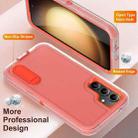 For Samsung Galaxy S23 FE 5G Rugged PC + Silicone Phone Case with Holder(Transparent+Orange) - 3