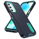 For Samsung Galaxy A16 4G Rugged PC Hybrid Silicone Phone Case with Holder(Dark Blue+Light Green) - 2